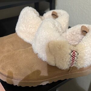 UGG Tan and Cream Ankle Booties